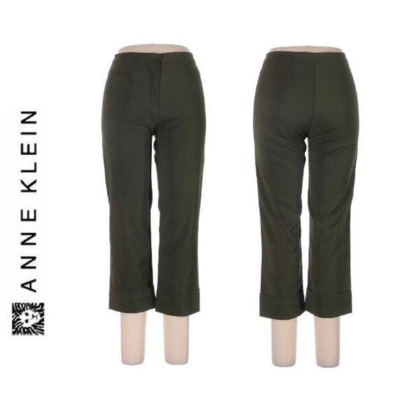 ANNE KLEIN - Olive green cropped pants - Picture 3 of 10